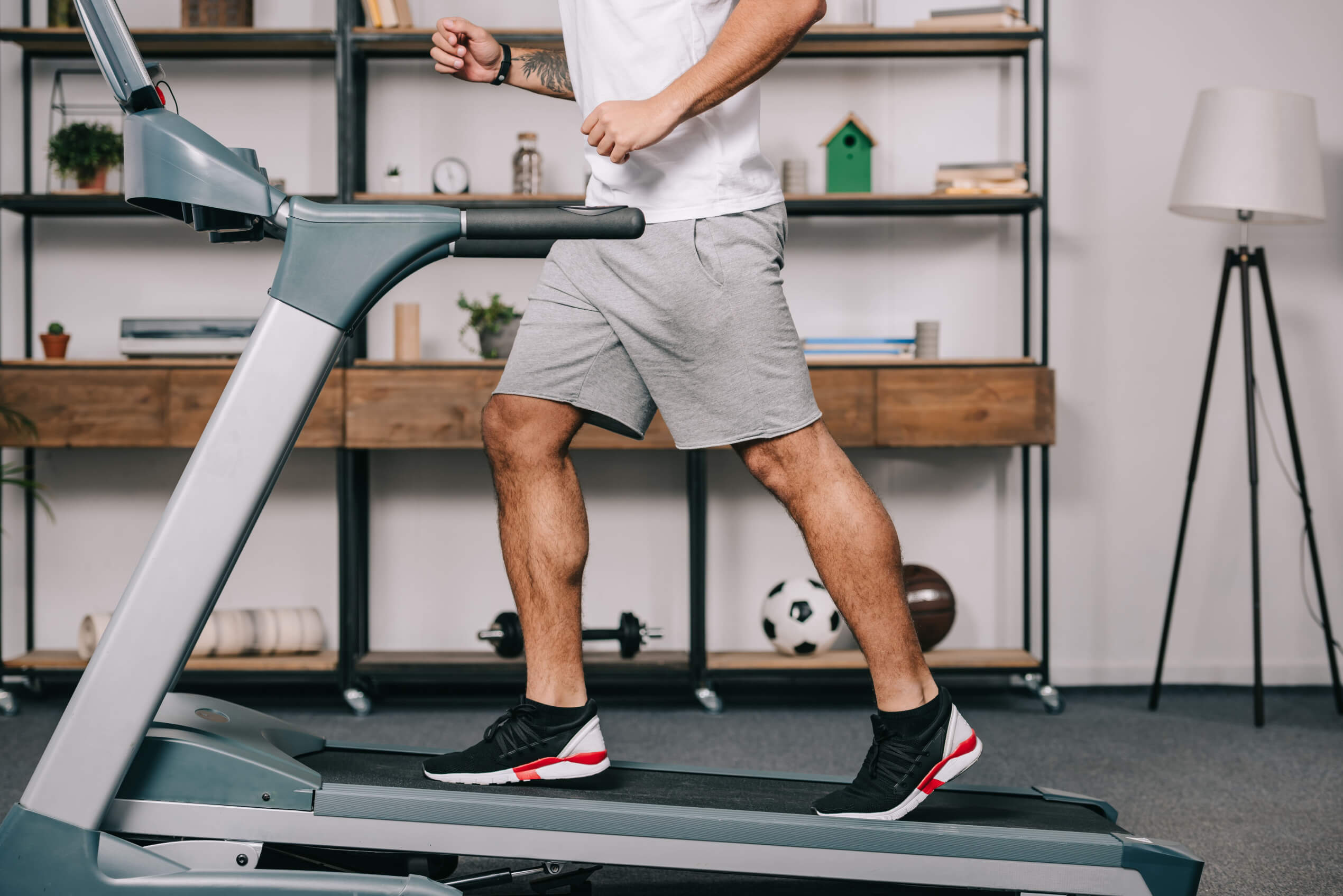 Man Running on Treadmill
